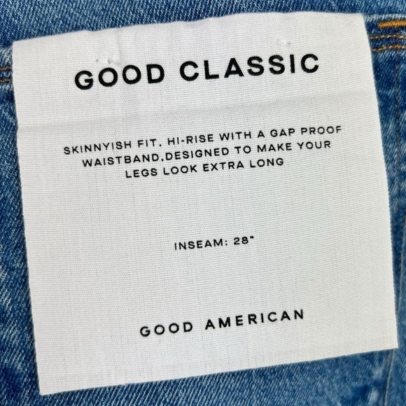 NWT Good American Good Classic High Waist Raw Hem Jeans 10/30 - Picture 3 of 13